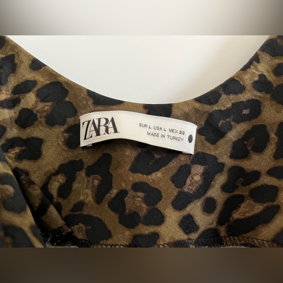 ZARA Leopard Midi Slip Dress - Picture 7 of 10